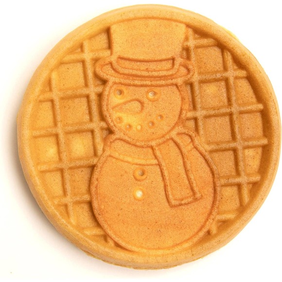 NIB-My Mini Snowman Waffle-Sandwich-Cookies Maker Blue Limited Edition - Picture 3 of 7